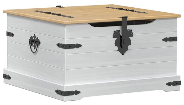 Storage box polcokkal Fehér 78 x 78 x 45 cm Tömör fenyőfa