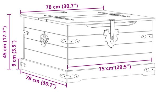 Storage box polcokkal Fehér 78 x 78 x 45 cm Tömör fenyőfa
