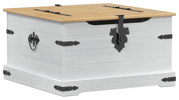 Storage box polcokkal Fehér 78 x 78 x 45 cm Tömör fenyőfa