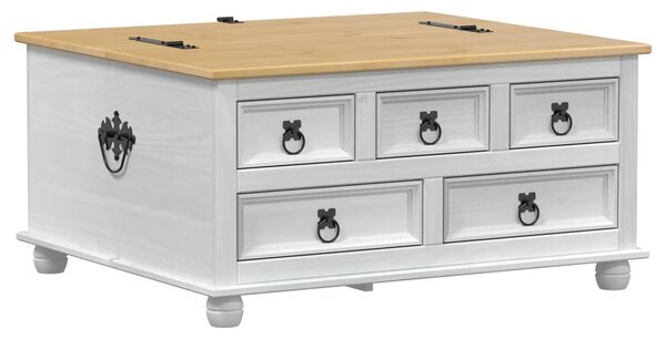 Storage box fiókkal Fehér 90 x 78 x 45 cm Tömör fenyőfa