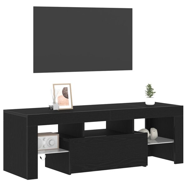 TV szekrény 120 x 35 x 40 cm Fekete tölgy Szerelt Fa