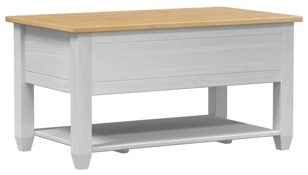 Dohányzóasztal fiókkal Fehér 85 x 50 x 45 cm Tömör fenyőfa