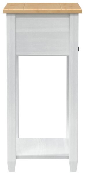 Konzolasztal fiókkal Fehér 55 x 35 x 73 cm Tömör fenyőfa