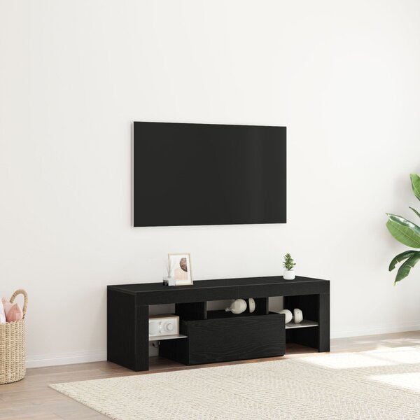 TV szekrény 120 x 35 x 40 cm Fekete tölgy Szerelt Fa