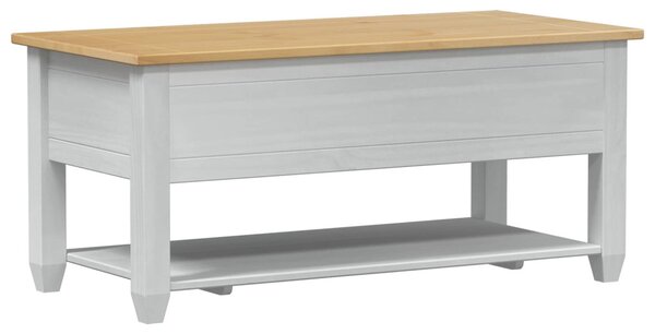Dohányzóasztal fiókkal Fehér 100 x 48 x 45 cm Tömör Fenyőfa