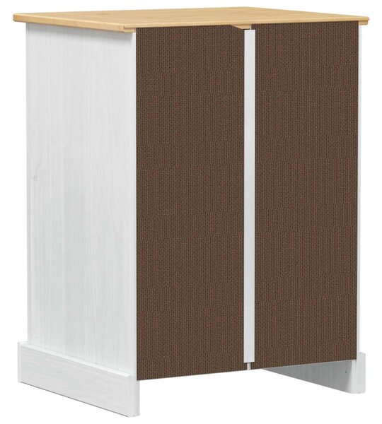 HiFi szekrény Fehér 60 x 50 x 82 cm Tömör fenyőfa