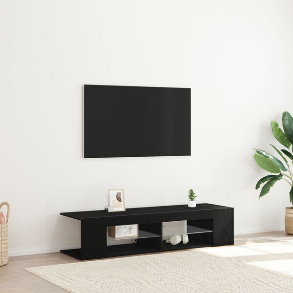 TV szekrény 135 x 39 x 30 cm Fekete tölgy Szerelt Fa