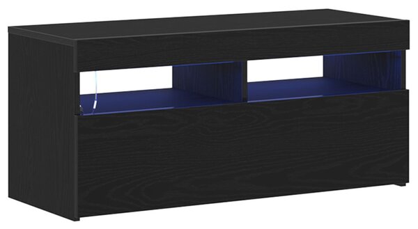 TV szekrény 90 x 35 x 40 cm Fekete tölgy Szerelt Fa