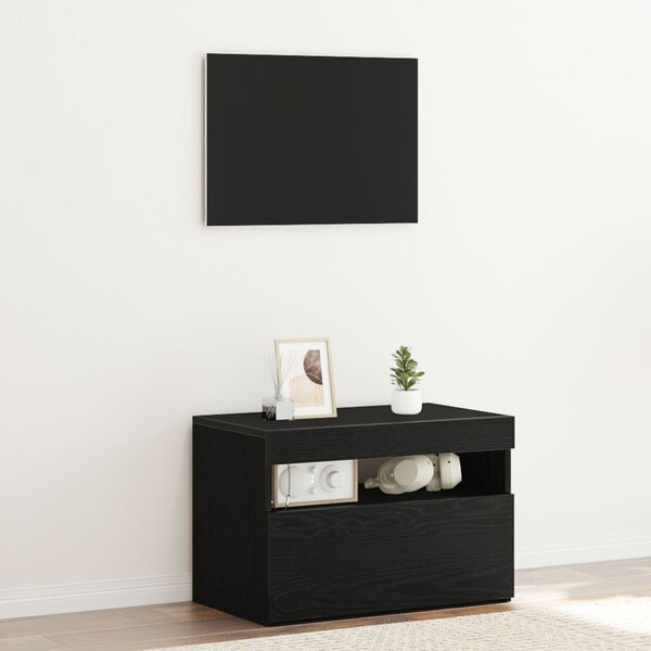 TV szekrény 60 x 35 x 40 cm Fekete tölgy Szerelt Fa