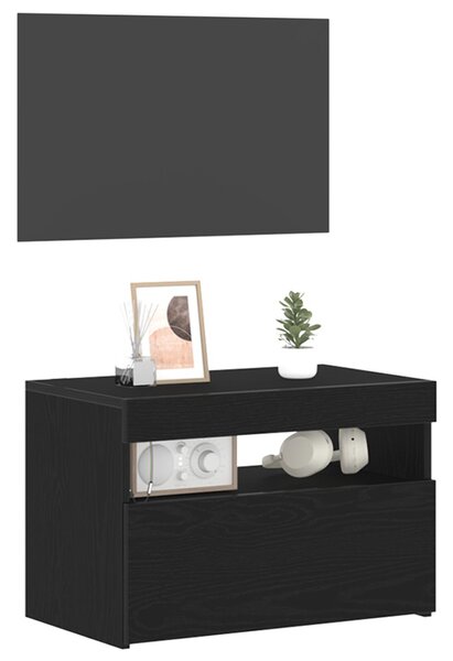 TV szekrény 60 x 35 x 40 cm Fekete tölgy Szerelt Fa