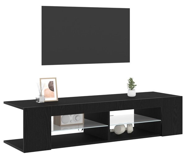 TV szekrény 135 x 39 x 30 cm Fekete tölgy Szerelt Fa