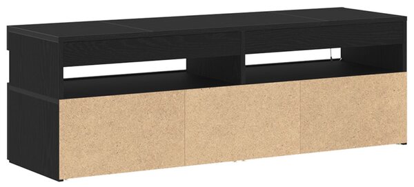 TV szekrény LED-del Fekete tölgy 120 x 35 x 40 cm Faanyag