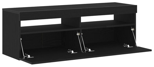 TV szekrény LED-del Fekete tölgy 120 x 35 x 40 cm Faanyag