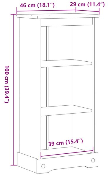 Könyvszekrény Fehér 46 x 29 x 100 cm Tömör fenyőfa