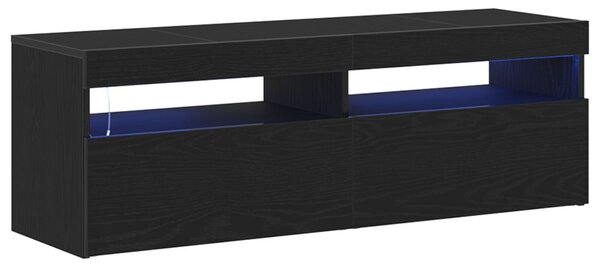 TV szekrény LED-del Fekete tölgy 120 x 35 x 40 cm Faanyag