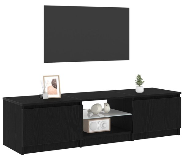 TV szekrény 140 x 38,5 x 36 cm Fekete tölgy Szerelt Fa