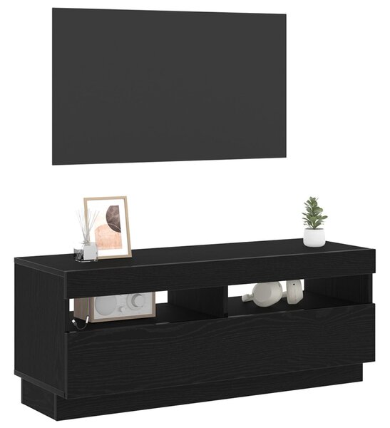 TV szekrény 100 x 35 x 40 cm Fekete tölgy Szerelt Fa