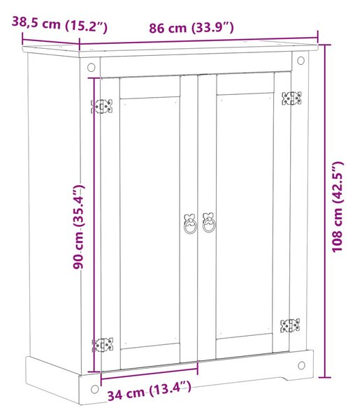 Cipőszekrény polcokkal Fehér 86 x 38,5 x 108 cm Tömör fenyőfa
