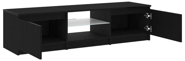TV szekrény 140 x 38,5 x 36 cm Fekete tölgy Szerelt Fa