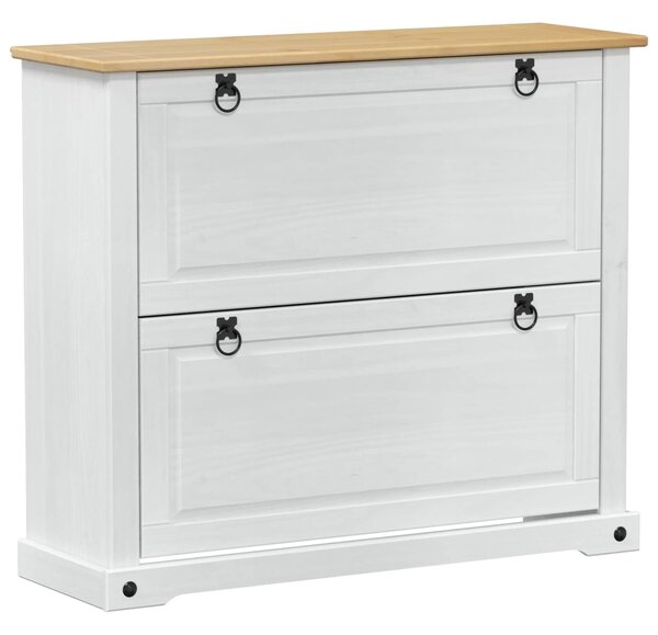 Cipőszekrény Corona Fehér 99 x 32 x 85 cm Tömör fenyőfa