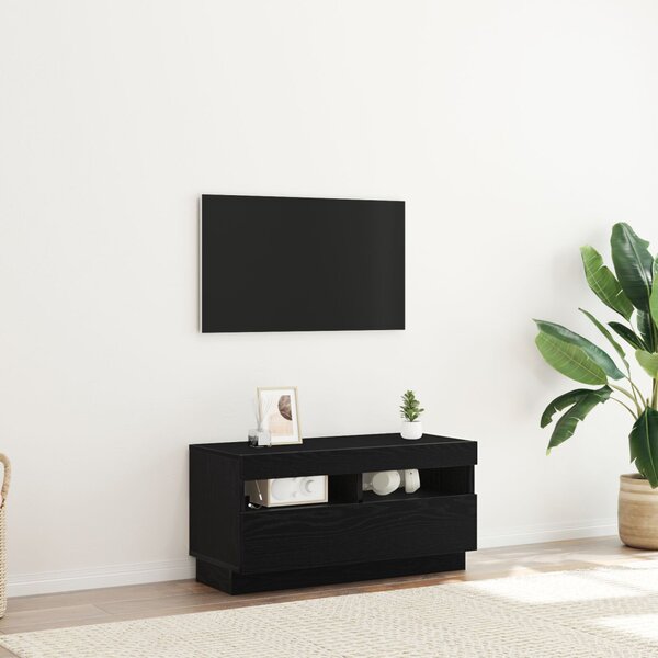 TV szekrény 80 x 35 x 40 cm Fekete tölgy Szerelt Fa