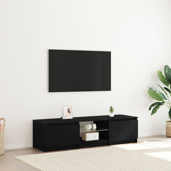 TV szekrény 140 x 38,5 x 36 cm Fekete tölgy Szerelt Fa