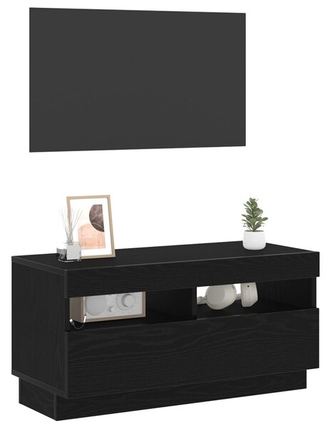 TV szekrény 80 x 35 x 40 cm Fekete tölgy Szerelt Fa