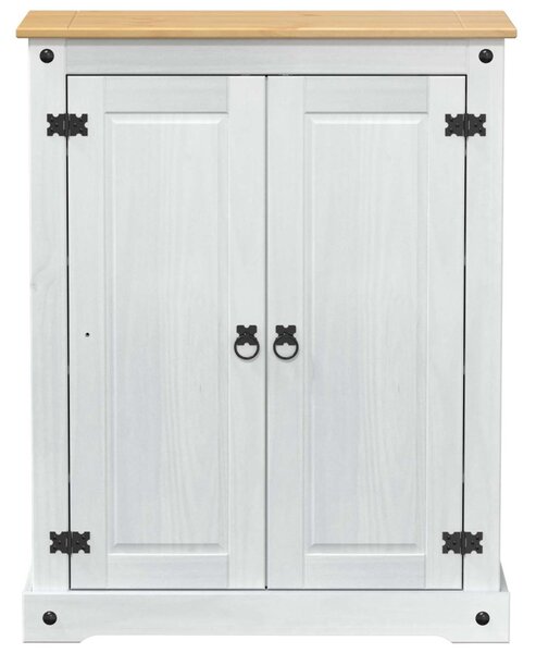 Cipőszekrény polcokkal Fehér 86 x 38,5 x 108 cm Tömör fenyőfa