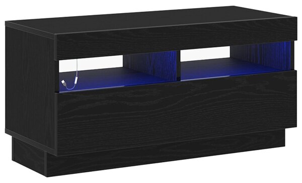 TV szekrény 80 x 35 x 40 cm Fekete tölgy Szerelt Fa
