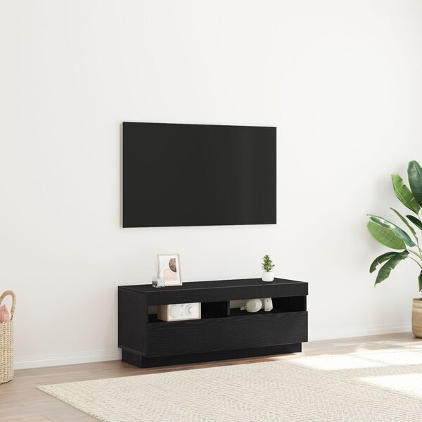 TV szekrény 100 x 35 x 40 cm Fekete tölgy Szerelt Fa