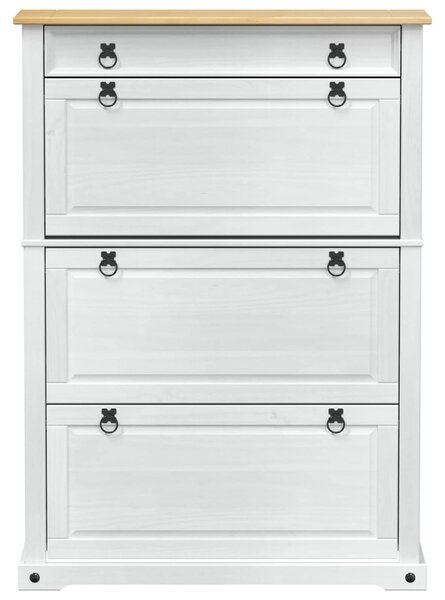 Cipőszekrény Corona Fehér 99 x 32 x 138 cm Tömör fenyőfa