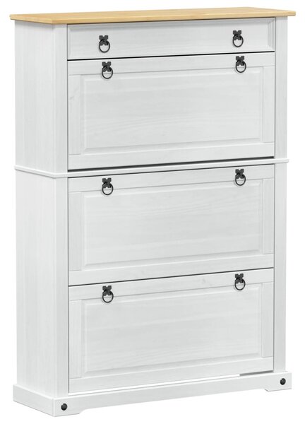 Cipőszekrény Corona Fehér 99 x 32 x 138 cm Tömör fenyőfa