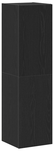 Fali TV Szekrény 30,5 x 30 x 110 cm Fekete tölgy Szerelt Fa
