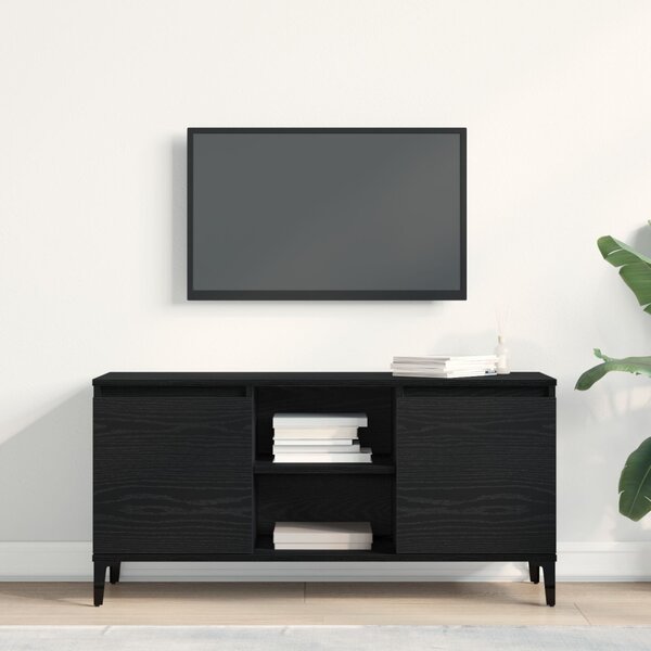 TV szekrény 102 x 35 x 50 cm Fekete tölgy Szerelt Fa