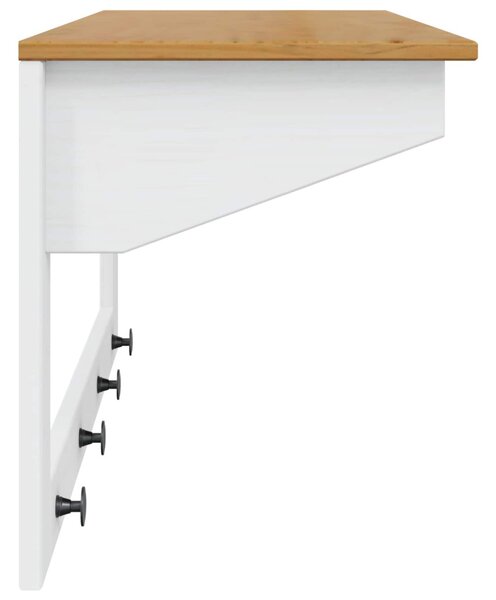 Kabáthorog HILL Fehér és mézbarna 90 x 35 x 41.5 cm Tömör fenyő