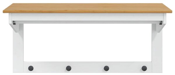 Kabáthorog HILL Fehér és mézbarna 90 x 35 x 41.5 cm Tömör fenyő