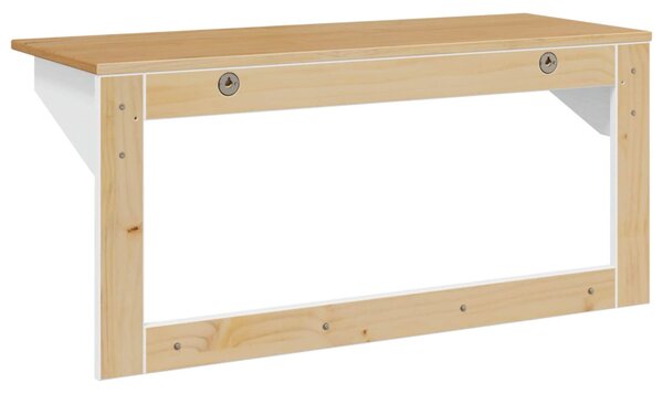 Kabáthorog HILL Fehér és mézbarna 90 x 35 x 41.5 cm Tömör fenyő