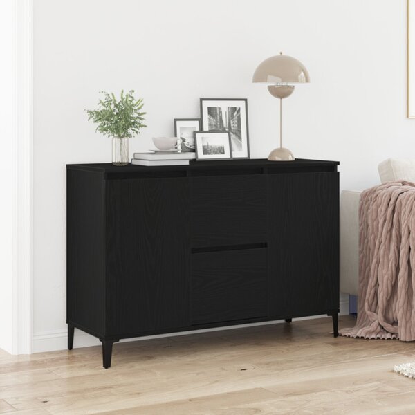 VidaXL Fekete Tölgy Oldalszekrény 104x35x70 cm Műszaki Fa
