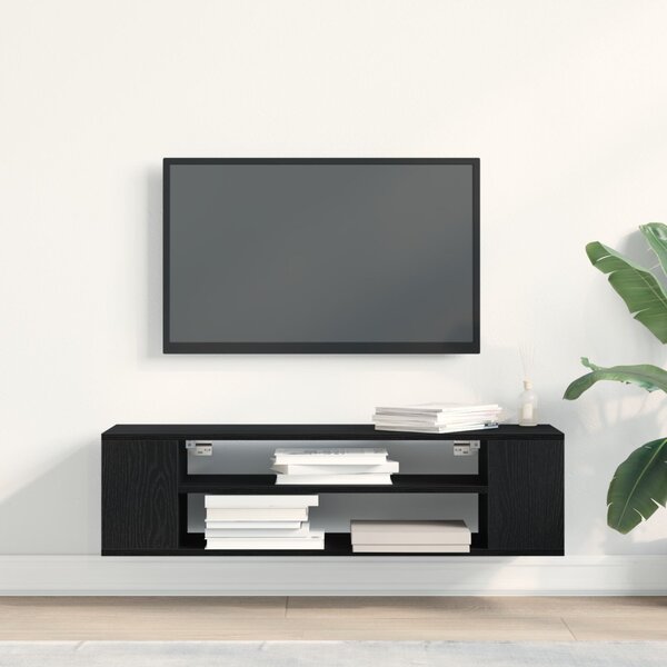 TV szekrény 100 x 30 x 26,5 cm Fekete tölgy Szerelt Fa