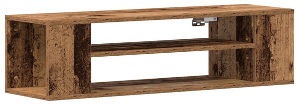 Fali TV Szekrény Régi Fa 100x30x26,5 cm Feltárt Fa