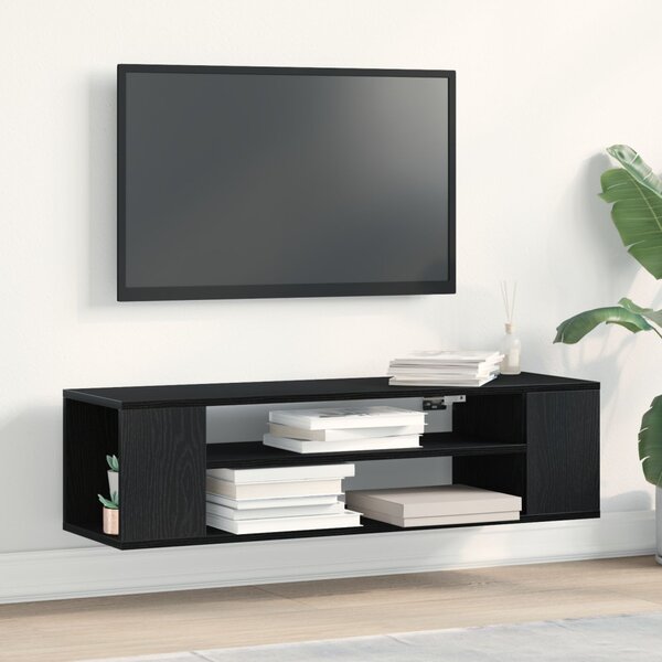 TV szekrény 100 x 30 x 26,5 cm Fekete tölgy Szerelt Fa