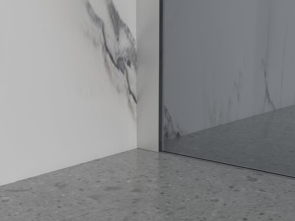 Erga Paris, Beépíthető zuhanykabin 30x200 cm, 8 mm-es szürke üveg, szálcsiszolt acél, ERG-V02-PARIS-030x200-GR-BS
