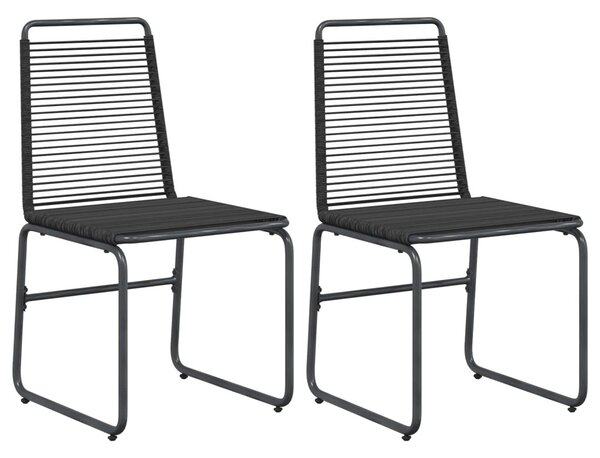VidaXL Kerti székek 2 pcs Fekete 48 x 55 x 89,5 cm Rattan