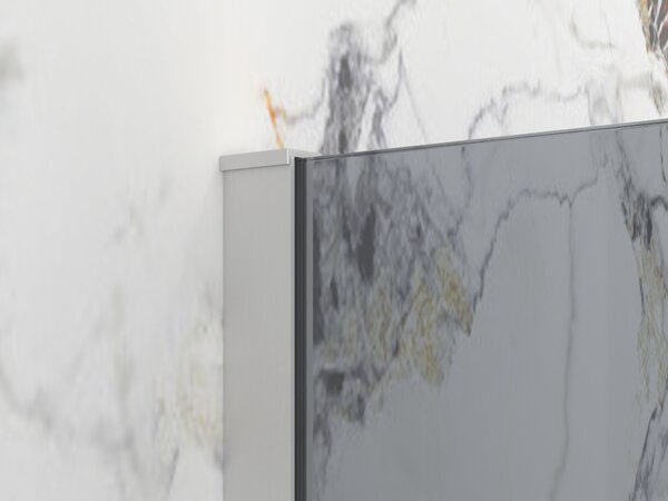 Erga Paris, Beépíthető zuhanykabin 30x200 cm, 8 mm-es szürke üveg, szálcsiszolt acél, ERG-V02-PARIS-030x200-GR-BS