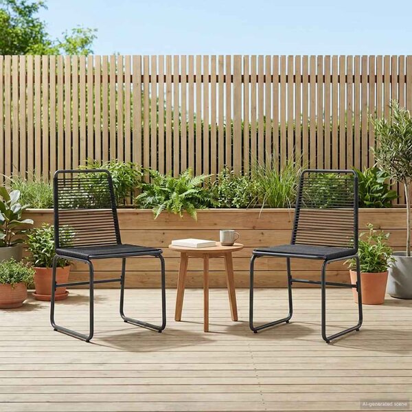 VidaXL Kerti székek 2 pcs Fekete 48 x 55 x 89,5 cm Rattan