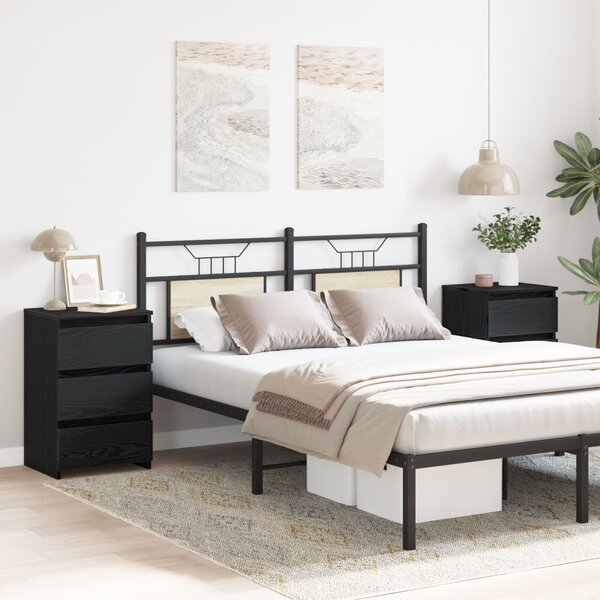 Éjjeliszekrény 2 db Fekete tölgy 40 x 35 x 62,5 cm Szerelt Fa