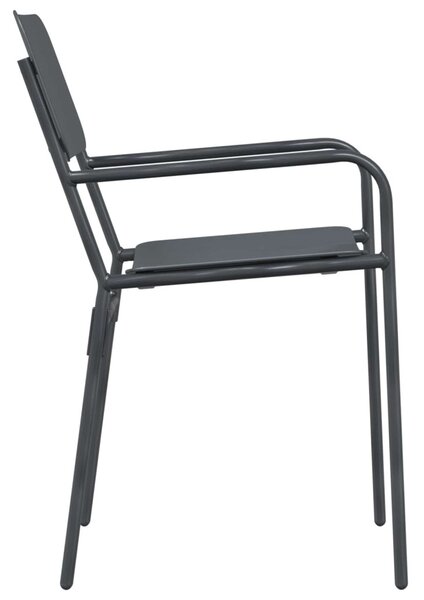 VidaXL Kerti székek 2 pcs Antracit 51 x 55 x 81 cm Acél