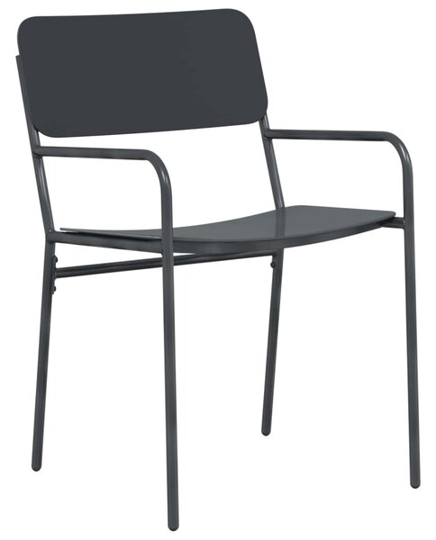 VidaXL Kerti székek 2 pcs Antracit 51 x 55 x 81 cm Acél
