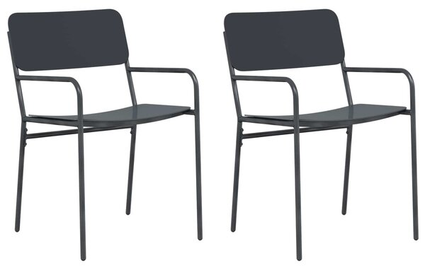 VidaXL Kerti székek 2 pcs Antracit 51 x 55 x 81 cm Acél