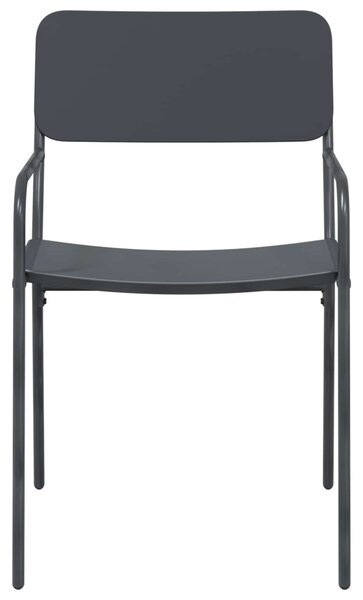 VidaXL Kerti székek 2 pcs Antracit 51 x 55 x 81 cm Acél